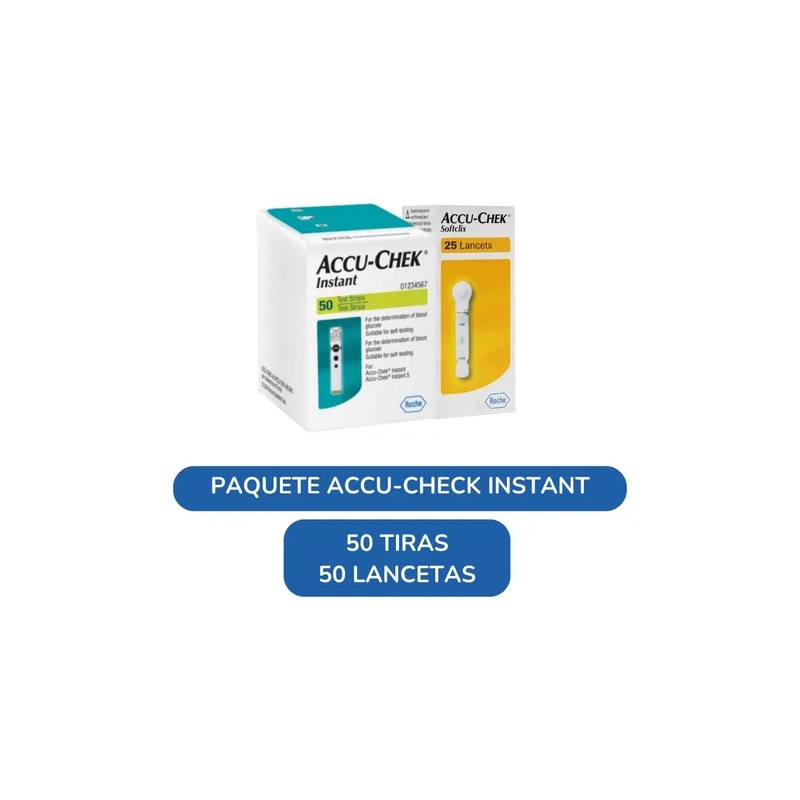 Paquete Accu - Chek Instant 50 Tiras Y 25 Lancetas