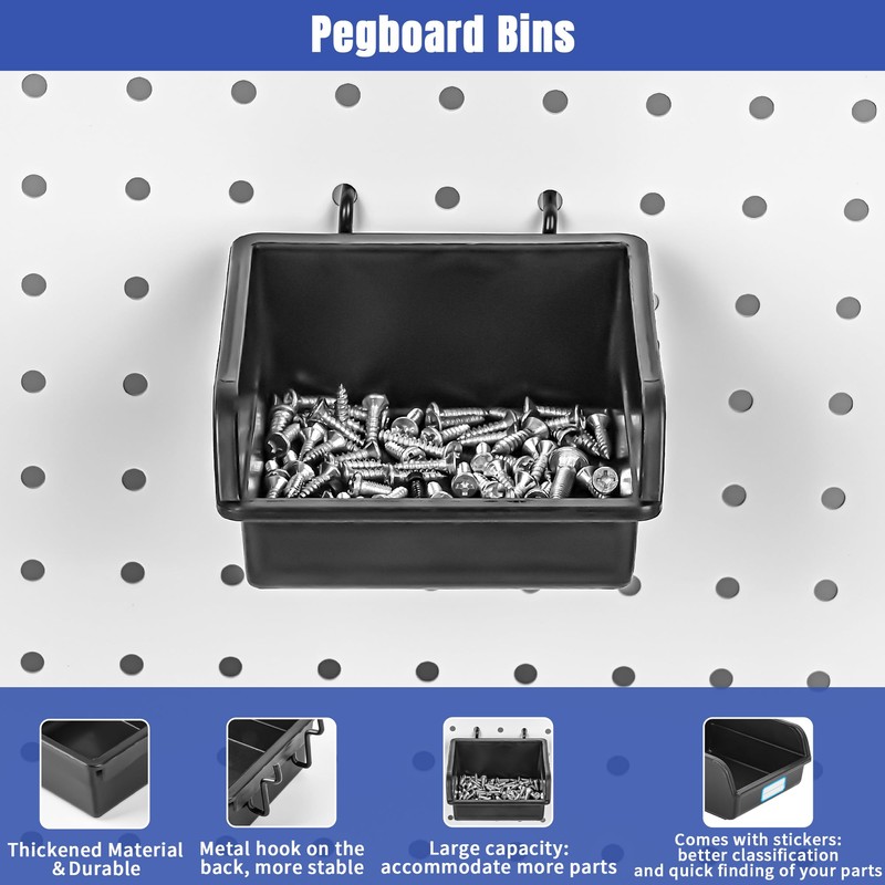 Hogurity 196 PCS Pegboard Hooks, Extra Thick 1/4" Heavy Duty