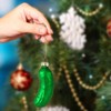 Green Christmas Pickle Tree Ornament, Pickle Glass Blown Ornaments, Xmas