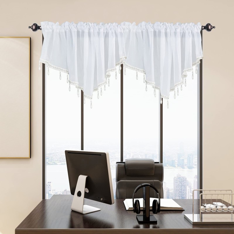 Beaded Sheer Windows Valance 130 cm W x 60 cm