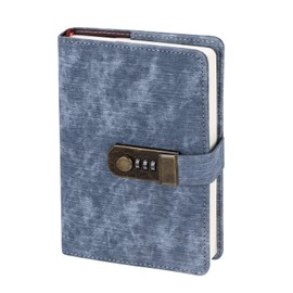 B6 Notebook with Lock Password Notebook Notepad Secret Diary Notebook Lockable Journal Writing Notebook Imitation Leather Soft Cover Notebook Daily Planner Agenda Lined Notepad Organizer 254 Pages