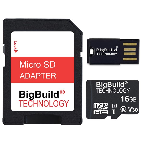 BigBuild Technology 16GB Ultra Fast 100MB/s U3 Micro SDHC Memory
