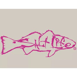 SALT LIFE SIGNATURE RED FISH Pink medium DECAL SA886 new