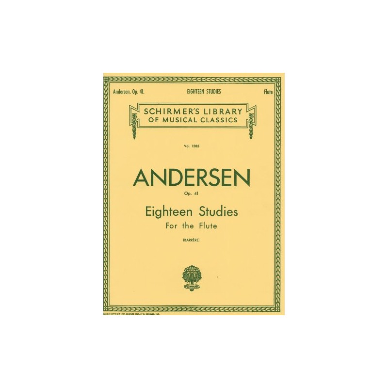 アンデルセン: フルートのための18の練習曲 Op.41/シャーマー社
