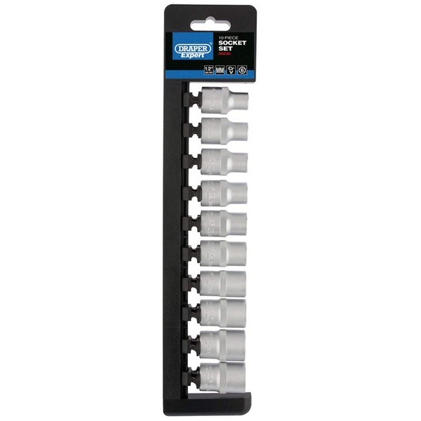 Draper 50236 1/2-Inch Square Drive Metric 10 Piece Socket Rail