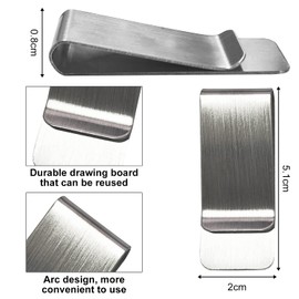 3 Pieces Money Clip Portable Money Clip Stainless Steel Money Clip Metal Bookmark Holder Notebook Folder for Cash Documents Banknotes Business Cards Credit Cards, multicoloured, NO