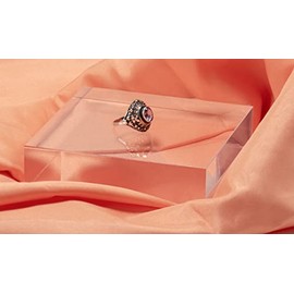 Red Co. Crystal Clear Polished Solid Acrylic Cube Jewelry Display Stand Pedestal Riser, 1” X 4” x 4”