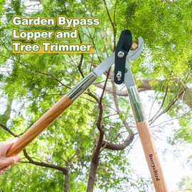 Berry&Bird Loppers and Pruners Heavy Duty, 28 Inch Bypass Loppers with Compound Action, Long Handle Tree Trimmer, Branch Cutter with ⌀ 1-3/4 Inch Cutting Capacity, Hand Loppers with Carbon Steel Blade