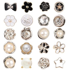 20Pcs Modesty Pins,Women'S Brooches & Pins,Lapel Brooch Pin Flower Button Cover Decoration Suitable for Bag,Shirt,Exposing Cleavage Clothes,Low Cut Tops,Wrap Dresses,Elegant Dress Clip to Stop Gaping