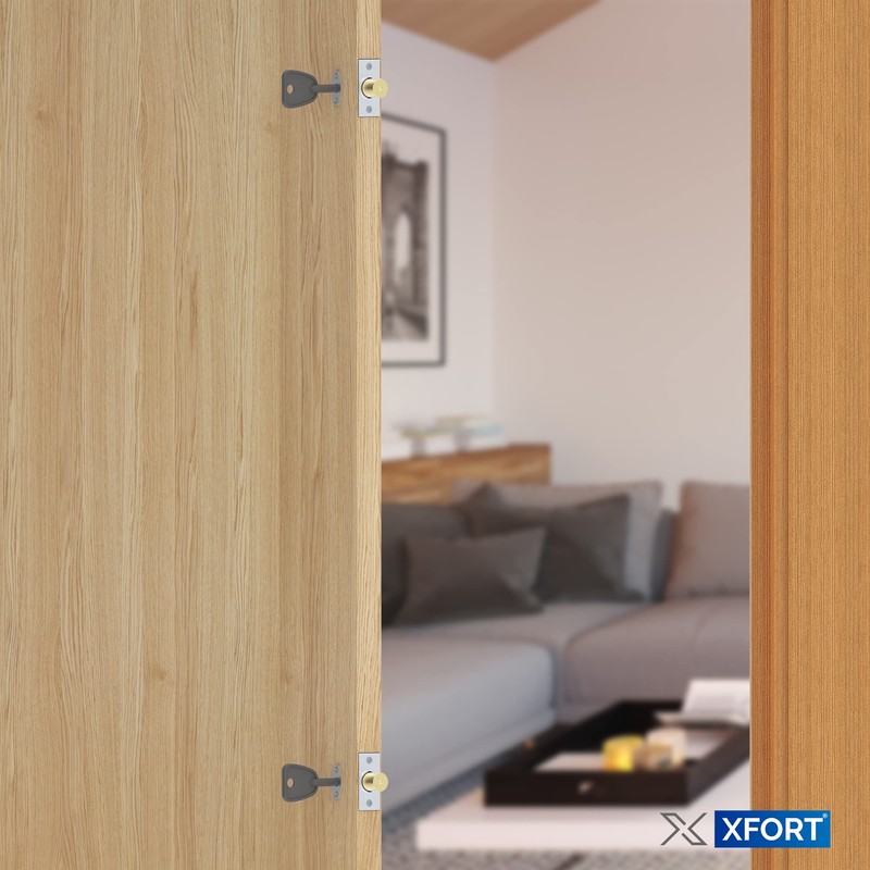 XFORT® 2 Pack Mortice Door Bolts with 2 Star Keys,