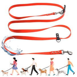 Hands Free Dog Leash, 8FT Multifunctional Crossbody Dog Training Leash Waterproof 9 in 1 Adjustable Waist Dog Leash for Small, Medium Dogs Walking, Jogging, Running (Orange, 3/4'' X 8FT)