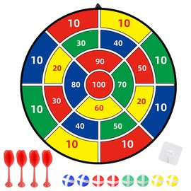lomdung 29 Inch Dartboard Suit Children's Game, Dartboard Children with 8 Sticky Balls, 4 Sticky Darts, Indoor & Outdoor Throwing Game, for 3 4 5 6 7 8 9-12 Years Boys Girls