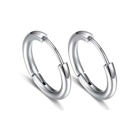 18G Ear Post G23 Titanium Hoops Earrings Implant Grade Hypollergenic Small Sleeper Huggie Cartilage Hoop for Women Men 10mm