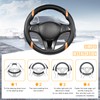 Sandfren Carbon Fiber Car Steering Wheel Cover, 15 Inch Breathable