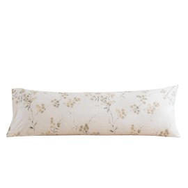 ECOCOTT Pillowcase Boby Size with Vintage Wash Painting Floral Pillow Cases Set, 1 pcs 100% Cotton Pillow Covers Envelope Closure (Boby, 20"x54")