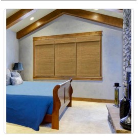 Home Decorators Collection Modern Farmhouse Honey Flat-Weave Cordless Bamboo Shade 26.5" W x 72" L