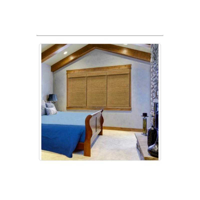 Home Decorators Collection Modern Farmhouse Honey Flat-Weave Cordless Bamboo Shade