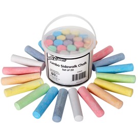 READY 2 LEARN READY 2 LEARN Jumbo Sidewalk Chalk | Set of 20 | 9 Colors | Washable and Non-Toxic | Bulk Set of Chalk for Kids