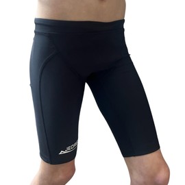 Jeorge Competition Swimming Shorts, 250gsm Chlorine Resistant Boys Jammers (AU, Numeric, 12, Regular, Black)