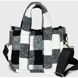 art class Girls' Checker Mini Crossbody Tote - art class™ Black