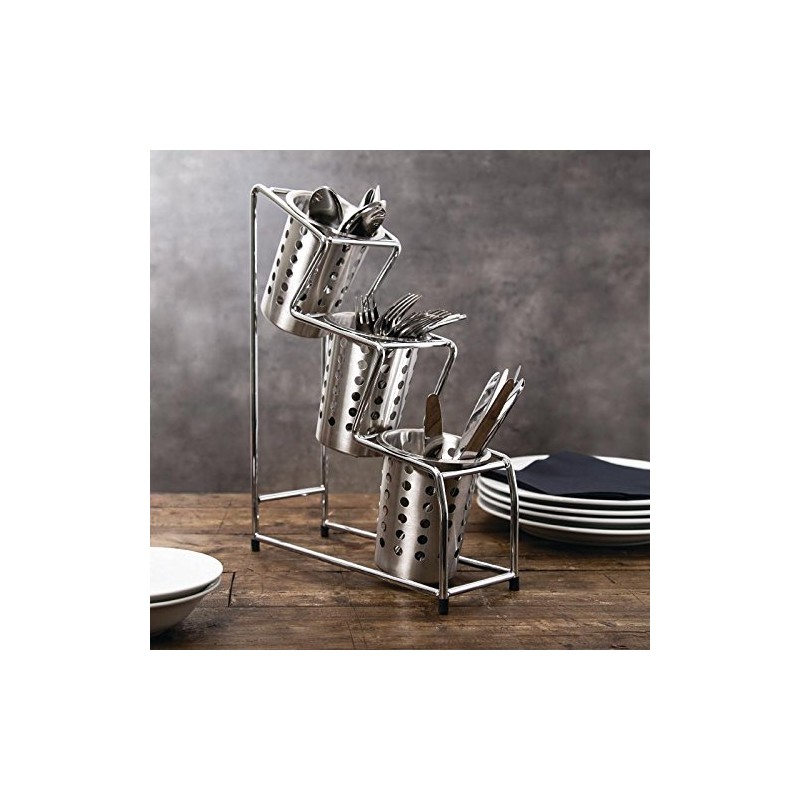 Olympia L443 Round Cutlery Basket Stainless Steel Kitchen Spoon Utensil