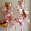Rose Gold Heart Balloons,12Pcs 18 Inch Rose Gold Aluminum Love