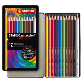 Aquarellable Colouring Pencil - STABILOaquacolor - ARTY - Tin of 12 - Assorted Colours