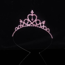 2 Pcs Girls Crystal Princess Headbands Glitter Thin Crown Headband Heart Rhinestone Tiara Crown Decorative Headbands for Kids Wedding Party Headband