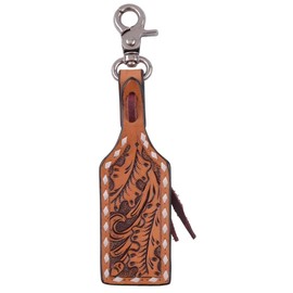 Circle Y Western Leather Saddle Charm Acorn Tooling and Buckstitch