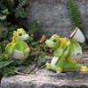SUPVOX Resin Dragon Garden Statue Small Dragon Figurine for Garden