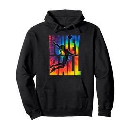 Girls Volleyball Tie Dye Server Teen Players Pullover Hoodie