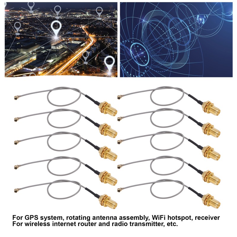 10PCS Coaxial Adapter Cable IPEX to SMA Male Interface RF