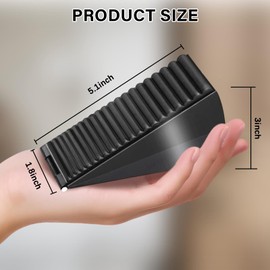 Heavy Duty Door Stopper,Spring Loaded Height Adjustable Large Gate Stoppers for Bottom of Door,Stainless Steel Rubber Doorstop Wedge for Any Heavy Duty Doors(Black,1 PCS)