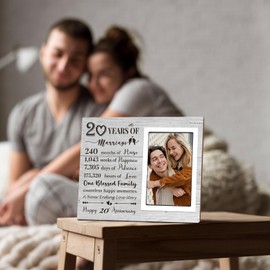 60th Anniversary Wedding Gifts for Her and Him - 60th Anniversary Picture Frame, Anniversary Marriage Gifts for Couple, Husband or Wife, 60 Years of Marriage, Fits 4x6 Inches Photo