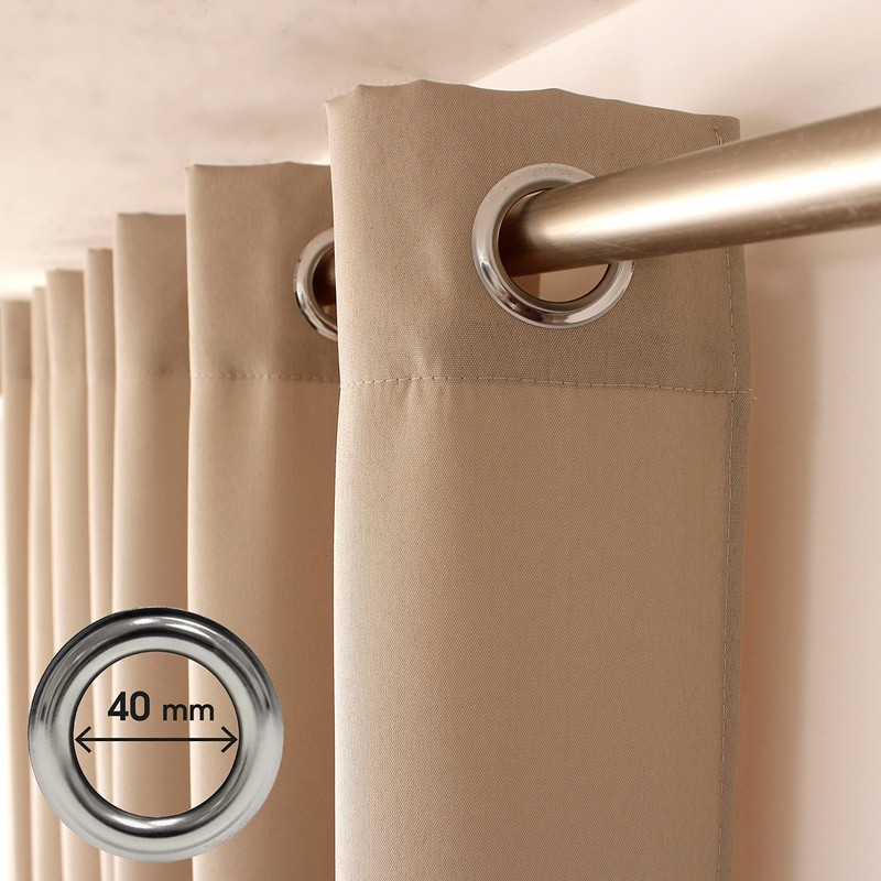 Enjoy Home Basic Polyester Curtain with 8 Silver Eyelets Diameter