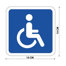 2 x Magnetic Signs for Wheelchair Users 15 x 15 cm + 2 x Stickers Disabled Sign Magnetic Film Car Wheelchair