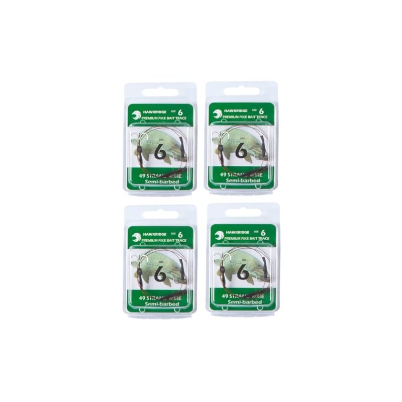 HAWKRIDGE - 4 x Predator BARBED Pike Snap Tackle Double