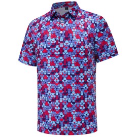 Mens Golf Polo Shirts Short Sleeve Performance Moisture Wicking Dry Fit Funny Golf Polo Shirts for Men