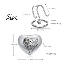 Pet Urn Memorial Container Jar Pot Urn Memorials Keepsake Pet Dog Cat Urn Mini Urn Memorial Urn for Cremation Ashes (Wings Silver)