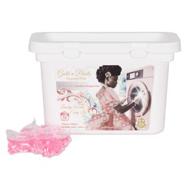 Gold n Pearls 4-in-1 Laundry Pods, Cherry Velvet Scent - Stain Remover, Fabric Softener, Deep Clean Performance & Long-Lasting Freshness, 52 Count