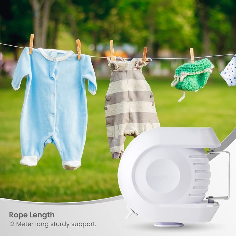 Flatro Retractable Washing Line Outdoor - 12m Single Wall Mounted