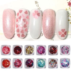 DIY Gel Nail Art Tools, Nail Art Parts, Mixed Heart Glitter / 셀프 젤네일 아트 도구 네일아트 파츠 믹스하트글리터