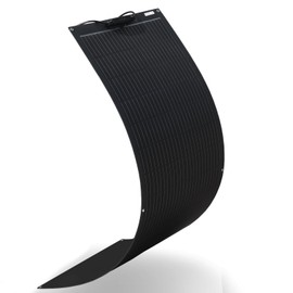 Flexible Solar Panel 100W 12V Monocrystalline Solar Module Fiberglass Lightweight Bendable Charge for RV Trailer Boat Cabin Van Car Uneven Surfaces (100W Solar Panel Black)