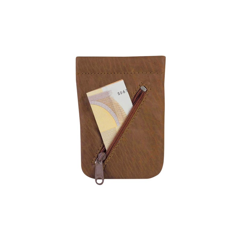 LEAS Snap Key Case Key Bell Genuine Leather, Cognac, Snap
