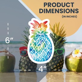 Magnet Me Up Tie Dye Pineapple Magnet Decal, Upside Down Pineapple, 6x4 Inch, Funny Cute Joke Gag Gift, Automotive Magnet for Car, Truck, SUV, Cruise Ship Door, Tropical Summer Vibes, Crafted in USA