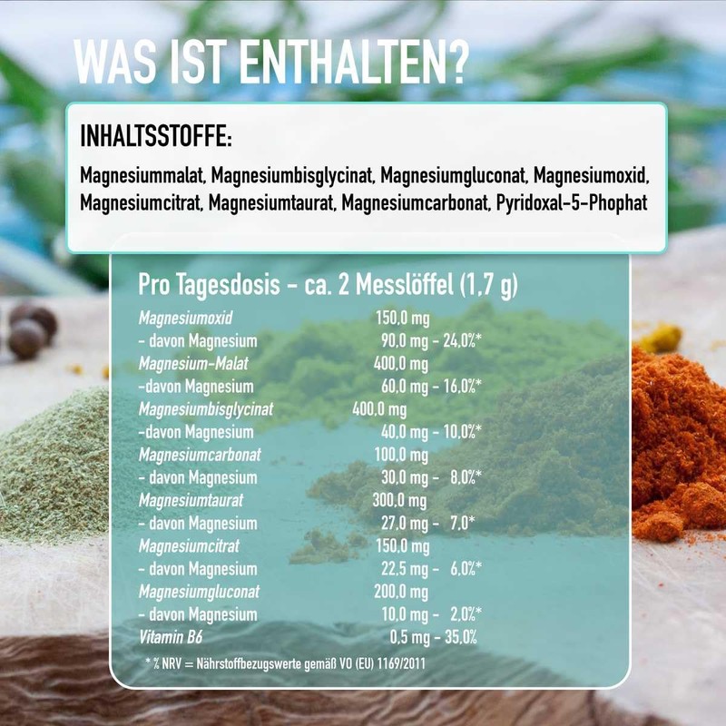 naturalie® Magnesium Powder in Complex with Vitamin B6, 7 Magnesium