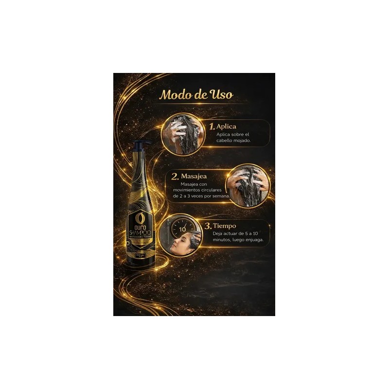 Ouro Shampoo Matizador Negro para Cabello Obscuro 1 lt