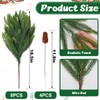 8PCS Christmas Norfolk Pine Branches with 4PCS Pine Cones Branches,18.5in