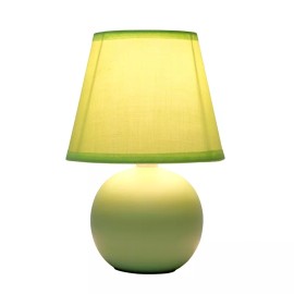 All the Rages Creekwood Home Nauru 8.66" Traditional Petite Ceramic Orb Table Lamp Green
