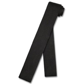 Biagio KNITTED Neck Tie Solid BLACK Color Men's Knit NeckTie